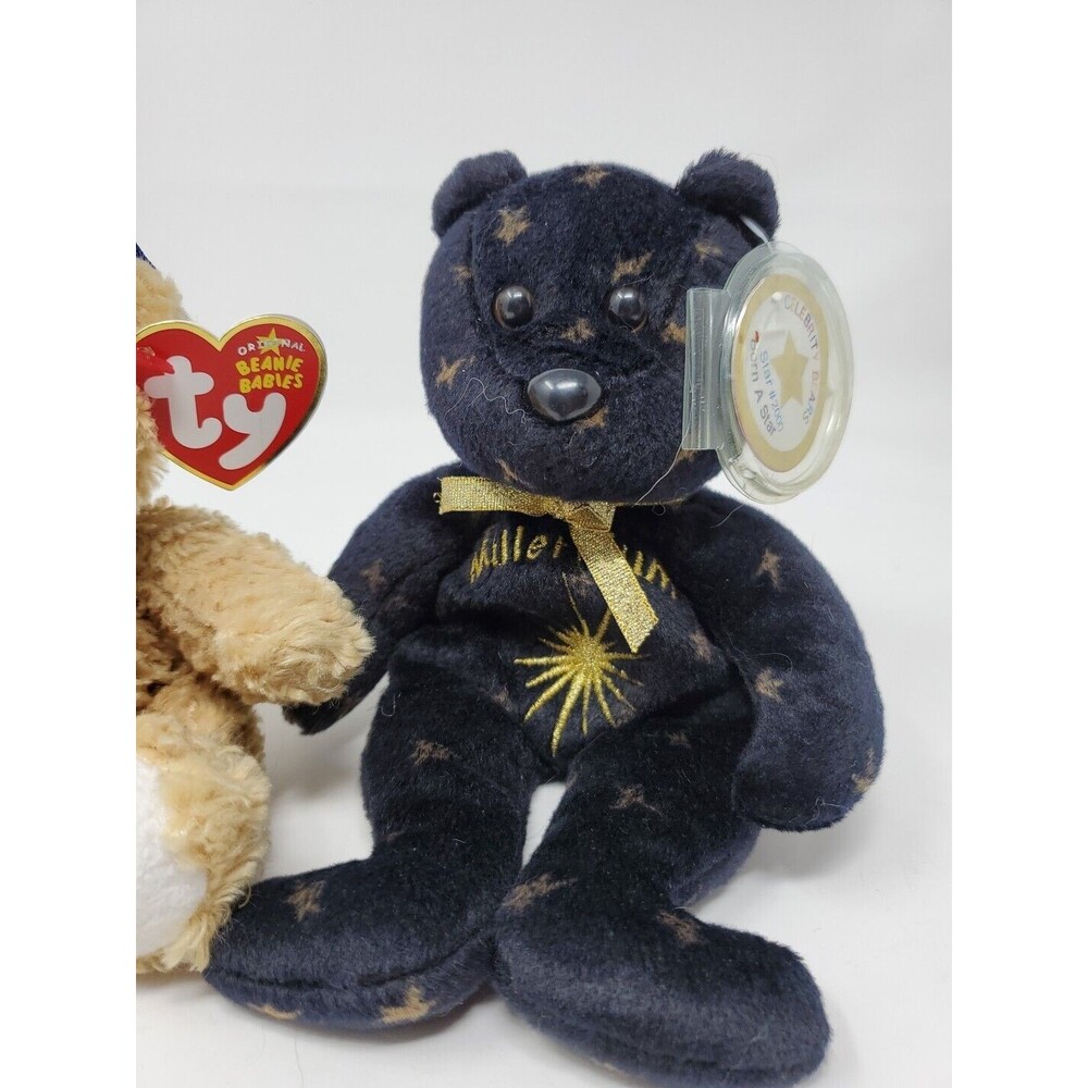 Lot 2 TY Beanie Baby INDEPENDENCE the Bear  CELEBERTY BEARS BORN A STAR